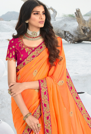 Orange Designer Saree