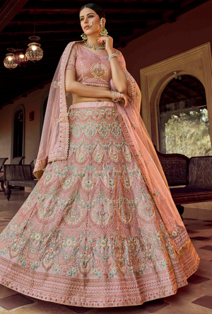 Peach Lehenga Choli