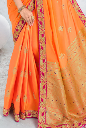 Orange Designer Saree