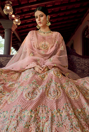 Peach Lehenga Choli