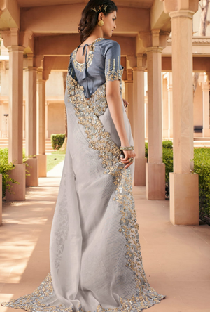 Grey Designer Saree