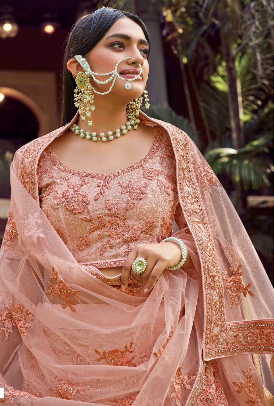 Peach Lehenga Choli