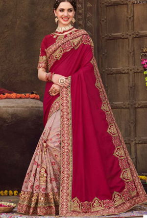 Pink Designer Saree