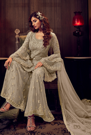 Grey Sharara Suit