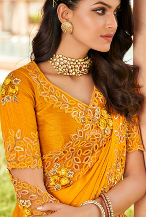 Orange Designer Saree