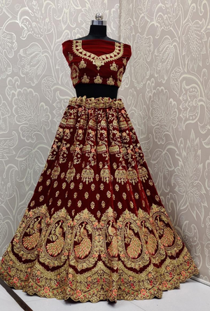 Maroon Bridal Lehenga Choli