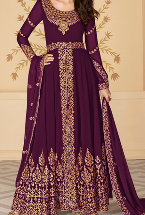 Purple Anarkali Suit