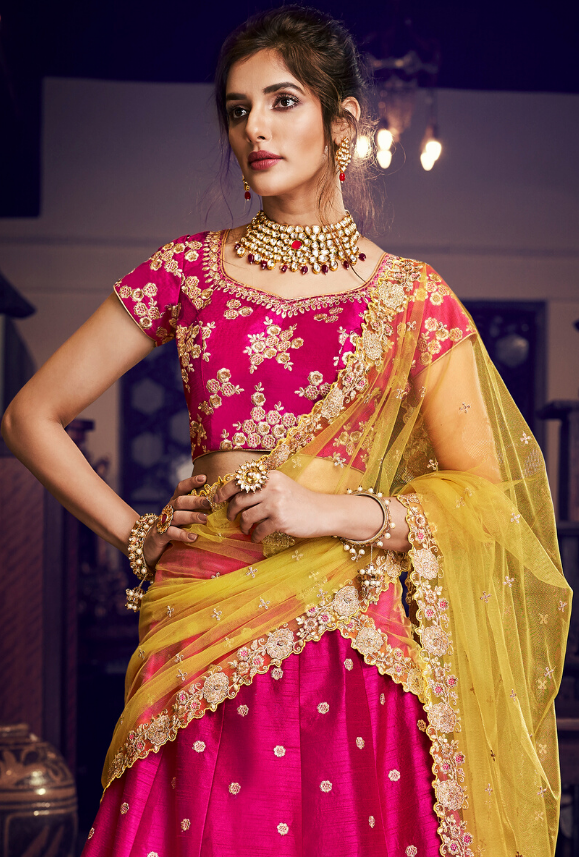 Rani Pink Lehenga Choli - Desi Royale