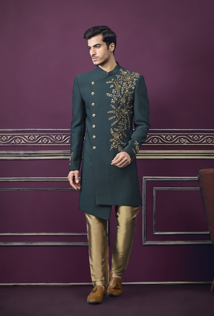 Green and Copper Mens Sherwani