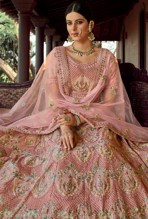 Peach Lehenga Choli