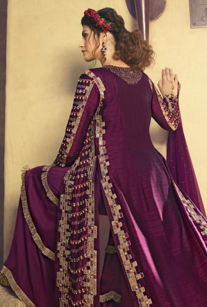 Purple Party wear Suit - Desi Royale