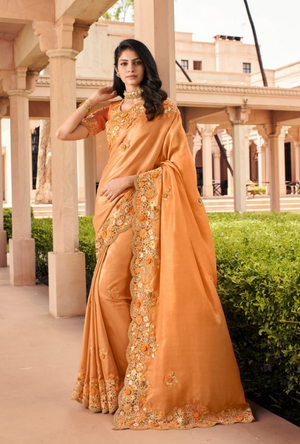 Orange Designer Saree