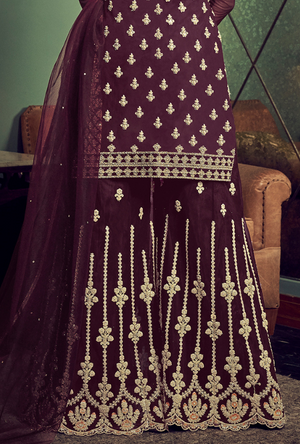 Purple Sharara Suit