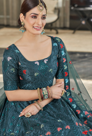 Blue Bridesmaid Lehenga