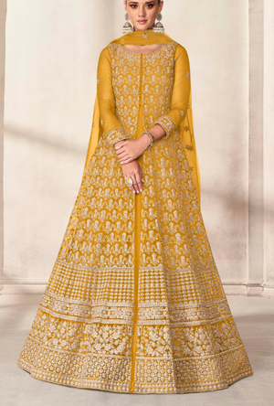 Yellow Anarkali Dress