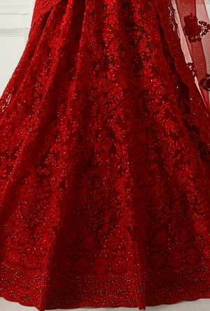 Red Heritage Lehenga Choli - Desi Royale