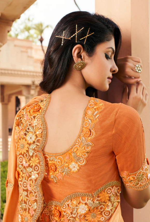 Orange Designer Saree