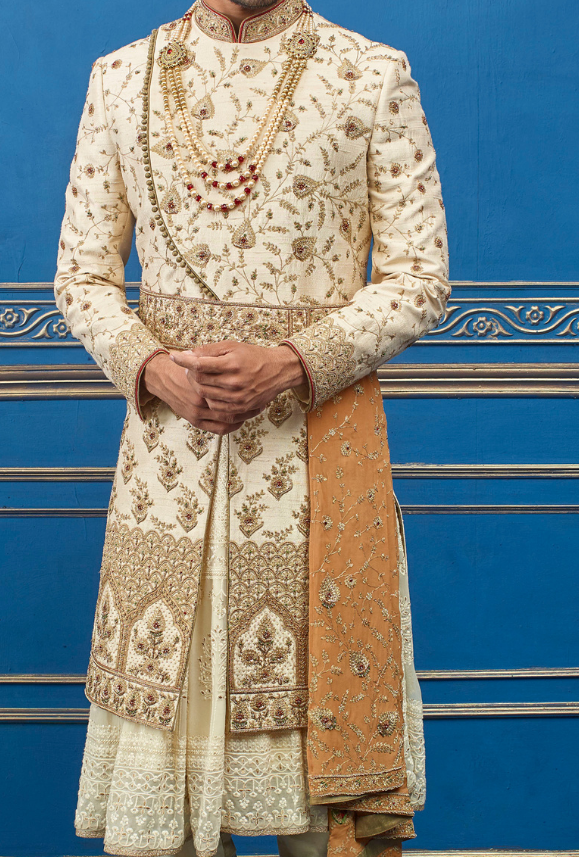 Cream Mens Sherwani