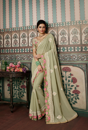 Sage Green Saree