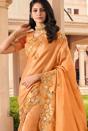 Orange Designer Saree