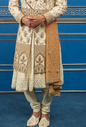 Cream Mens Sherwani