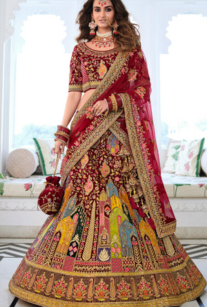 Maroon Red Royal Lehenga Choli set