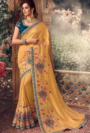 Mustard Designer Saree