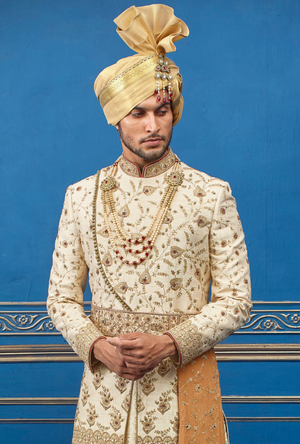 Cream Mens Sherwani