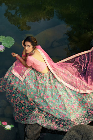 Pista Green Lehenga Choli