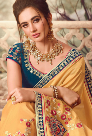 Mustard Designer Saree