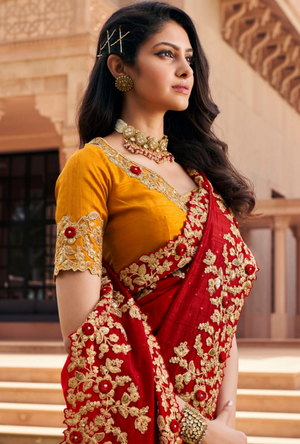 Red Designer Saree