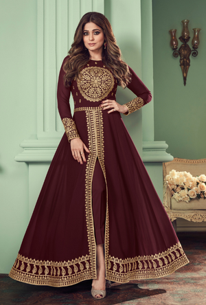 Maroon Anarkali Dress