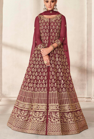 Maroon Anarkali Dress