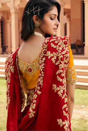 Red Designer Saree