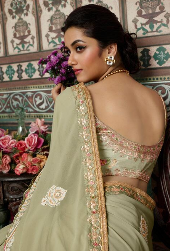 Sage Green Saree