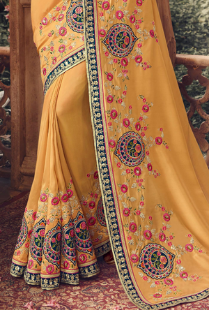 Mustard Designer Saree