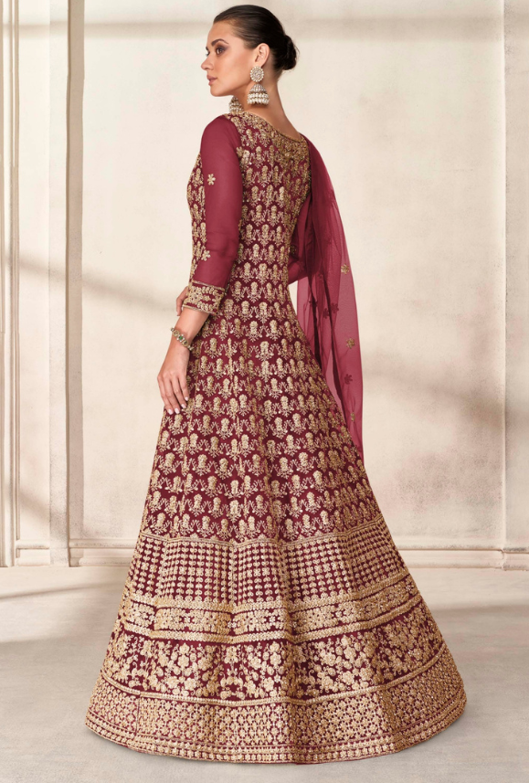 Maroon Anarkali Dress