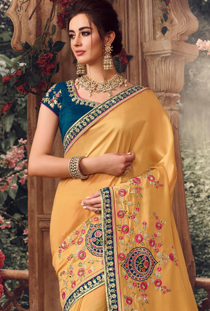 Mustard Designer Saree