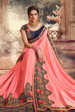 Pink Designer Saree