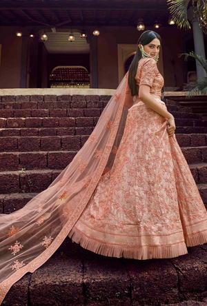 Peach Lehenga Choli