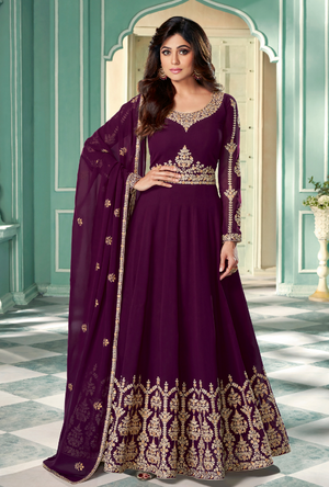 Purple Anarkali Suit