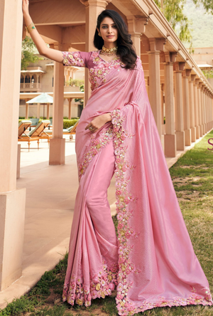 Pink Designer Saree