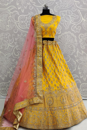 Yellow Bridal Lehenga Choli