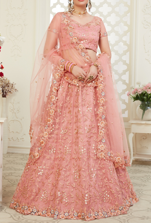 Peach Lehenga Choli