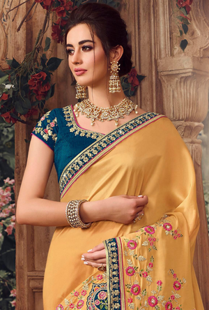 Mustard Designer Saree