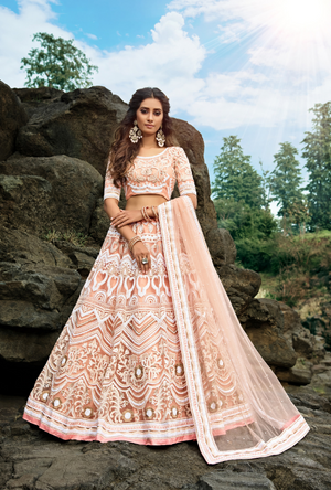 Peach Lehenga Choli