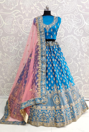 Blue Bridal Lehenga Choli