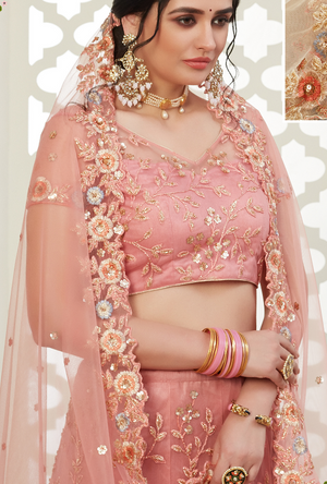 Peach Lehenga Choli