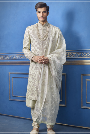 Light Pista Mens Sherwani