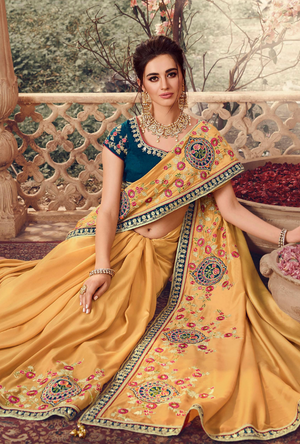 Mustard Designer Saree